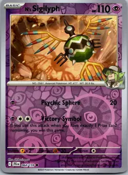 N's Sigilyph 064/159 - SV09: Journey Together Pokemon TCG NM Reverse Holofoil - Image 1