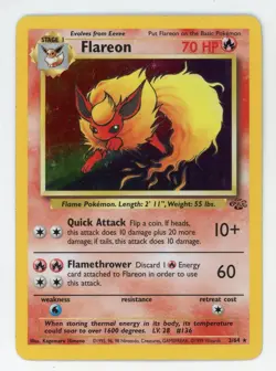 Flareon Holo - Pokemon 1999 Jungle #3 EX-MT+ - Image 1