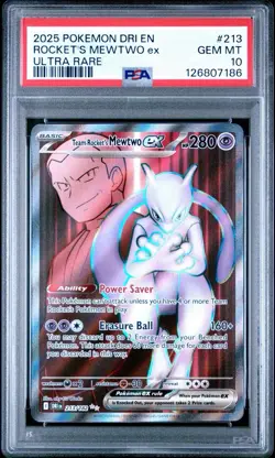 2025 Pokemon SV Destined Rivals DRI EN Team Rocket's Mewtwo ex #213/182 PSA 10 - Image 3