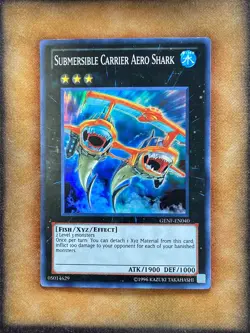 Yugioh Submersible Carrier Aero Shark GENF-EN040 Super Rare NM - Image 1