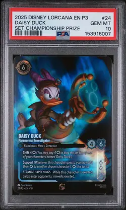POP 1 PSA 10 DAISY DUCK SET CHAMPIONSHIP PRIZE DISNEY LORCANA EN P3 24 FOIL - Image 1