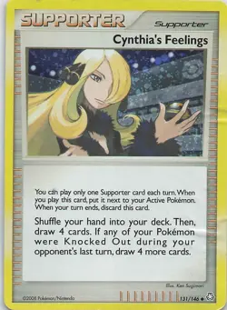 2008 Pokemon Legends Awakened Cynthia's Feelings 131/146 Cosmos Holo Card - Image 1