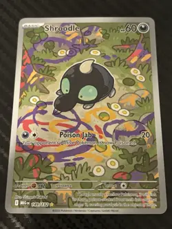 Pokemon Shroodle Scarlet & Violet 222/198 Illustration Rare Full Art Holo Card - Image 1
