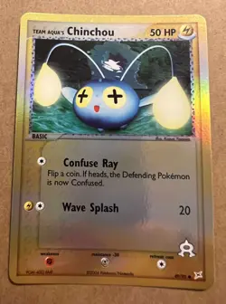 POKEMON EX TEAM MAGMA VS TEAM AQUA CHINCHOU REVERSE HOLO CARD 49/95 LP - Image 1