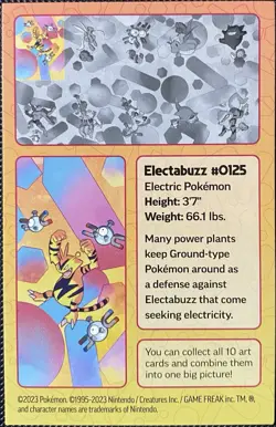 PUZZLE PIECE Electabuzz #125 - Scarlet & Violet 151 Pokemon Art Card 2023 - Image 2