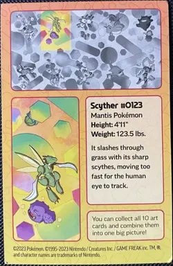 PUZZLE PIECE Scyther #123- Scarlet & Violet 151 Pokemon Art Card 2023 - Image 2