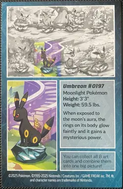PUZZLE PIECE Umbreon #197 - Scarlet & Violet Prismatic Pokemon Art Card 2025 - Image 2