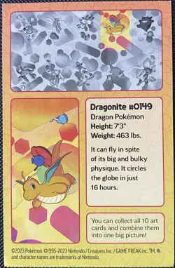 PUZZLE PIECE Dragonite #149 - Scarlet & Violet 151 Pokemon Art Card 2023 - Image 2