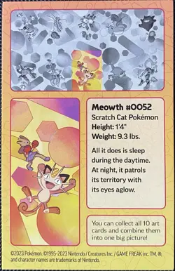PUZZLE PIECE Meowth #52 - Scarlet & Violet 151 Pokemon Art Card 2023 - Image 2