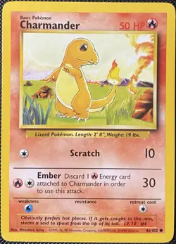 Charmander 046/102 Base Set Regular - Pokemon Card - Image 1