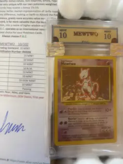 mewtwo 10/102 graded 10 mint PGC old 1999 pokemon card holo rare - Image 2