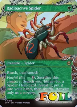Radioactive Spider Borderless 0212 MTG Marvel's Spider-Man Rare NP Foil - Image 1