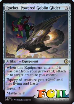 Rocket-Powered Goblin Glider 0172 MTG Marvel's Spider-Man Rare NP Foil - Image 1