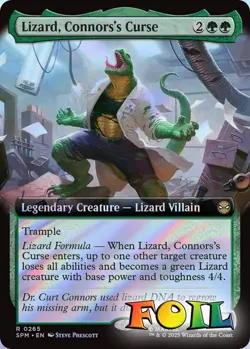Lizard, Connors's Curse Extended Art 0265 MTG Marvel's Spider-Man Rare NP Foil - Image 1