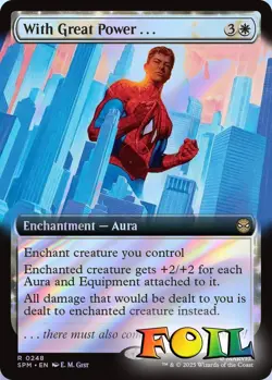 With Great Power... Extended Art 0248 MTG Marvel's Spider-Man Rare NP Foil - Image 1