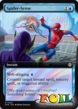 Spider-Sense Extended Art 0254 MTG Marvel's Spider-Man Rare NP Foil - Image 1