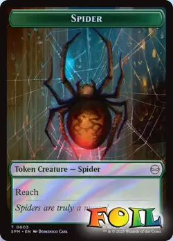 Spider/Food 2-Sided 3/5 MTG Marvel's Spider-Man Token NP Foil - Image 1