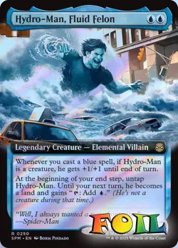 Hydro-Man, Fluid Felon Extended Art 0250 MTG Marvel's Spider-Man Rare NP Foil - Image 1