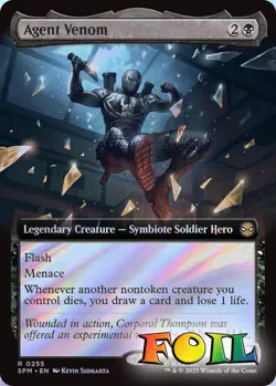 Agent Venom Extended Art 0255 MTG Marvel's Spider-Man Rare NP Foil - Image 1