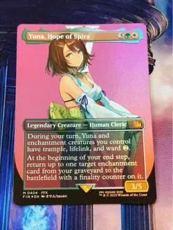 Yuna Hope of Spira Showcase Foil MTG Borderless Extension Used - Image 1