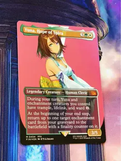 Yuna Hope of Spira Showcase Foil MTG Borderless Extension Used - Image 2