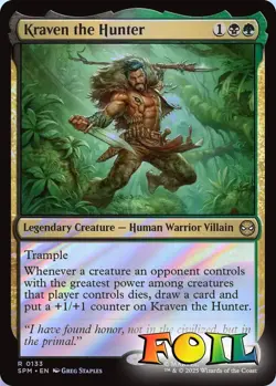 Kraven the Hunter 0133 MTG Marvel's Spider-Man Rare NP Foil - Image 1