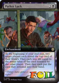 Parker Luck Extended Art 0258 MTG Marvel's Spider-Man Rare NP Foil - Image 1