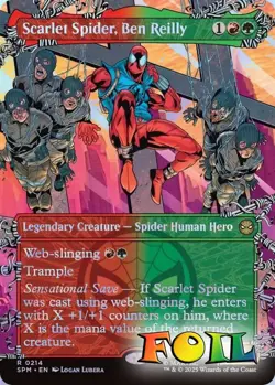 Scarlet Spider, Ben Reilly Borderless 0214 MTG Marvel's Spider-Man Rare NP Foil - Image 1
