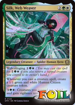 Silk, Web Weaver 0145 MTG Marvel's Spider-Man Rare NP Foil - Image 1