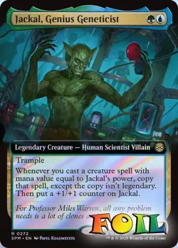 Jackal, Genius Geneticist Extended Art 0272 MTG Marvel's Spider-Man Rare NP Foil - Image 1