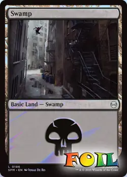Swamp 0196 MTG Marvel's Spider-Man Land NP Foil - Image 1