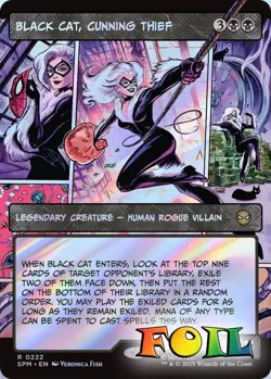 Black Cat, Cunning Thief Borderless 0222 MTG Marvel's Spider-Man Rare NP Foil - Image 1