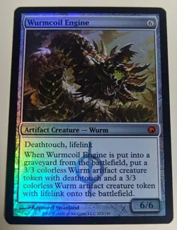 MTG Foil Worm and Coil Engine Token Set with Double Masters Tokens New - Image 1