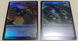 MTG Foil Worm and Coil Engine Token Set with Double Masters Tokens New - Image 2