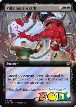 Villainous Wrath Extended Art 0259 MTG Marvel's Spider-Man Rare NP Foil - Image 1
