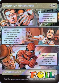 Origin of Spider-Man Borderless 0218 MTG Marvel's Spider-Man Rare NP Foil - Image 1