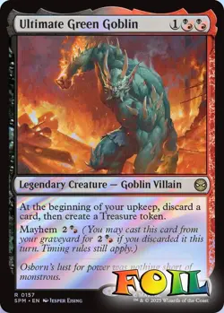 Ultimate Green Goblin 0157 MTG Marvel's Spider-Man Rare NP Foil - Image 1