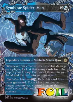 Symbiote Spider-Man Borderless 0217 MTG Marvel's Spider-Man Rare NP Foil - Image 1
