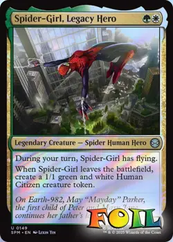 Spider-Girl, Legacy Hero 0149 MTG Marvel's Spider-Man Uncommon NP Foil - Image 1