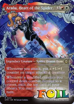 Arana, Heart of the Spider Borderless 0213 MTG Marvel's Spider-Man Rare NP Foil - Image 1