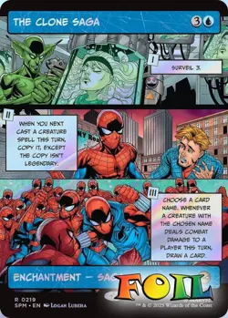 The Clone Saga Borderless 0219 MTG Marvel's Spider-Man Rare NP Foil - Image 1