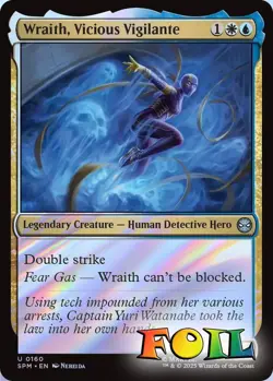 Wraith, Vicious Vigilante 0160 MTG Marvel's Spider-Man Uncommon NP Foil - Image 1