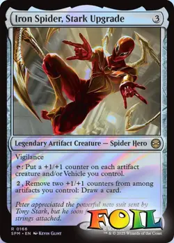Iron Spider, Stark Upgrade 0166 MTG Marvel's Spider-Man Rare NP Foil - Image 1