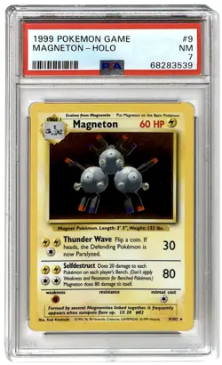 1999 Pokemon Game Holo Magneton #9 PSA 7 ES6 - Image 1