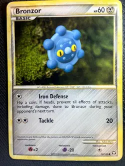 Bronzor 58/102 HGSS Triumphant Pokemon Non Holo 2010 - Image 1