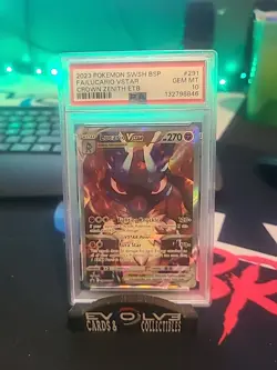 Pokemon 2023 Lucario VSTAR SWSH291 Full Art Crown Zenith ETB Promo GEM MT PSA 10 - Image 1