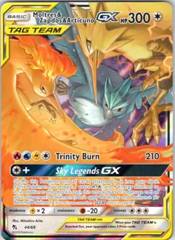 MOLTRES & ZAPDOS & ARTICUNO GX 44/68 HOLO HIDDEN FATES POKEMON NM/M - Image 1
