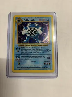 Pokemon Poliwrath Base Set shadowless Holo Rare 13/102 90 HP Unlimited - Image 1