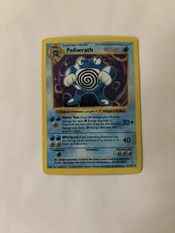 Pokemon Poliwrath Base Set shadowless Holo Rare 13/102 90 HP Unlimited - Image 2