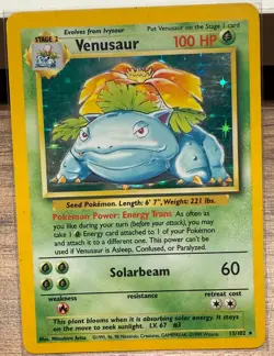 POKEMON TCG VENUSAUR HOLO-RARE 15/102 BASE SET UNLIMITED - Image 1